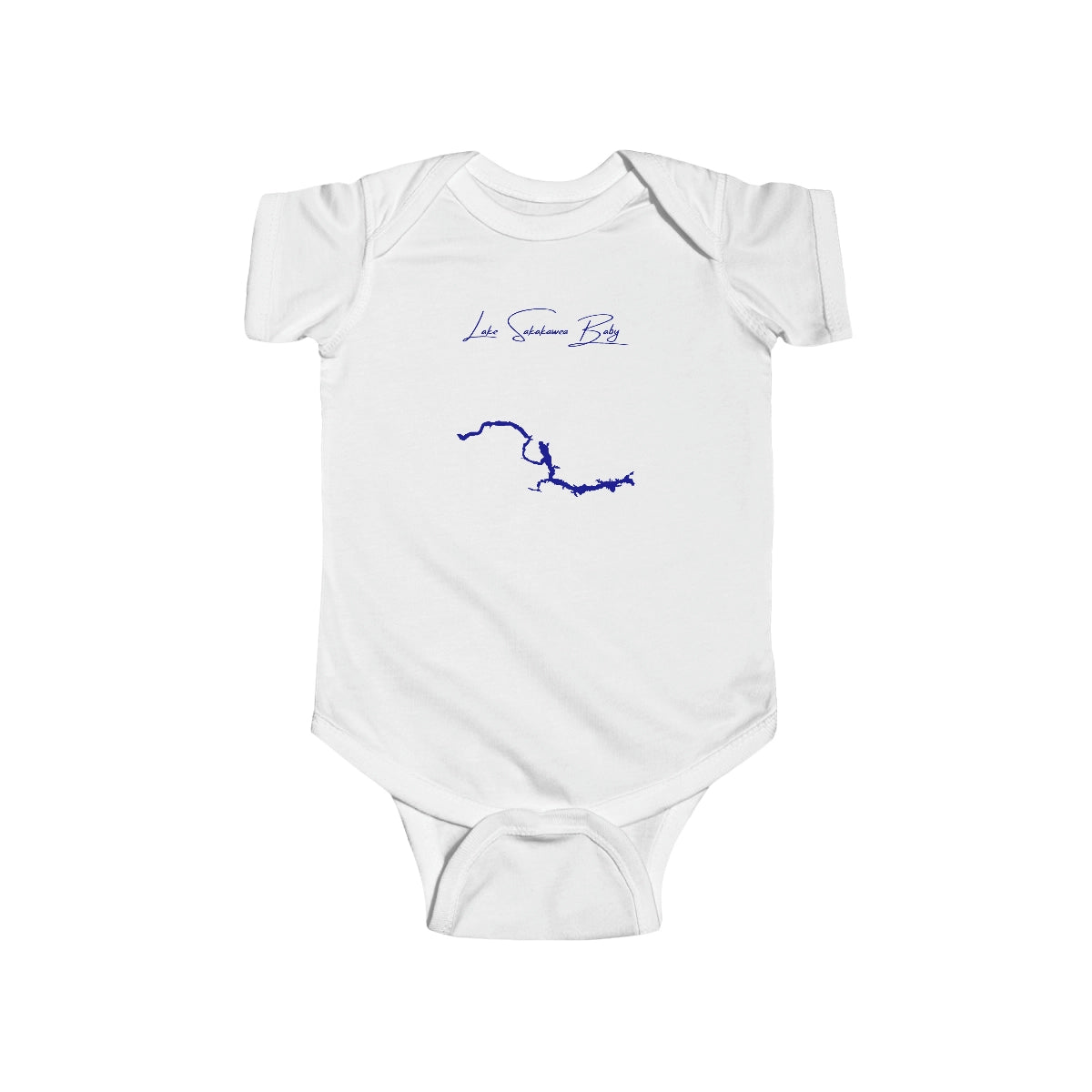 Minnesota  Lake  Sakakawea  Onesie  front  position  view  from  front  white.webp