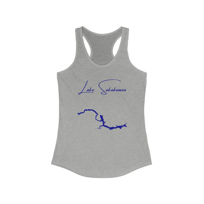 Minnesota  Lake  Sakakawea  Racerback-Tank  front  position  view  from  front  heather  grey.webp
