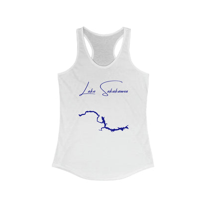 Minnesota  Lake  Sakakawea  Racerback-Tank  front  position  view  from  front  solid  white.webp