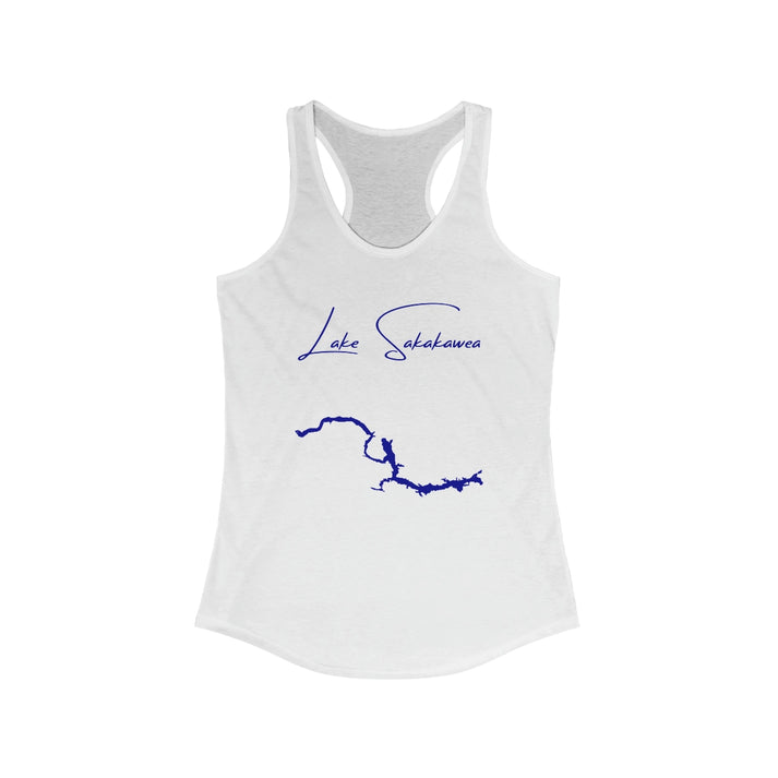 Minnesota  Lake  Sakakawea  Racerback-Tank  front  position  view  from  front  solid  white.webp