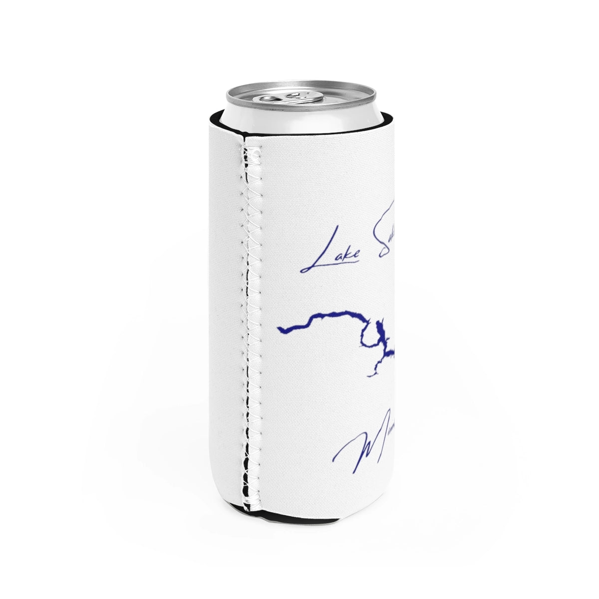 Minnesota  Lake  Sakakawea  Slim  Can  Koozie  all  position  view  from  right  white.webp