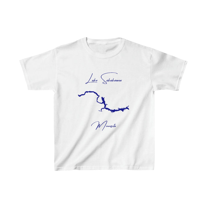 Minnesota  Lake  Sakakawea  Youth  T-shirt  front  position  view  from  front  white.webp