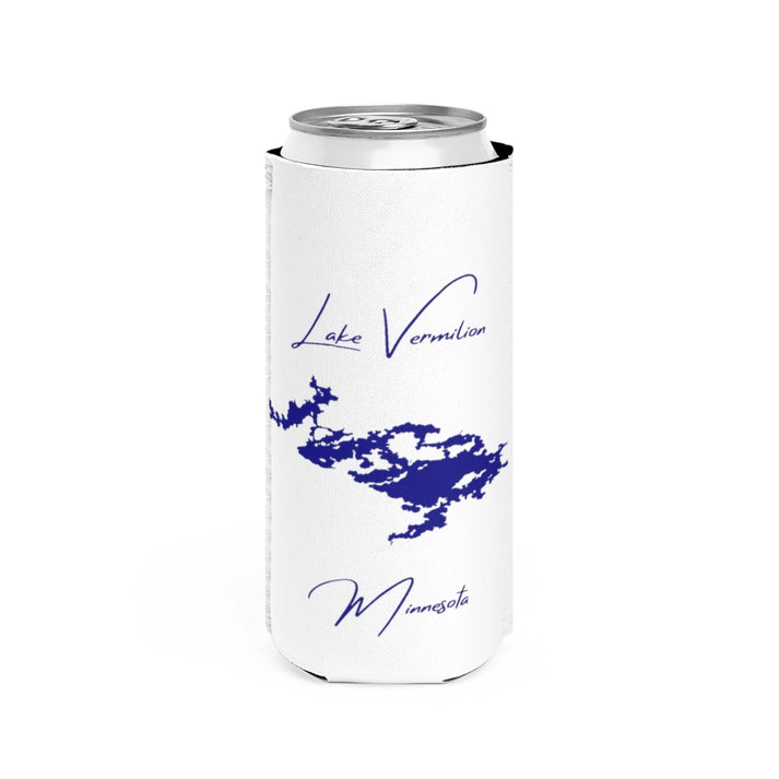 Minnesota  Lake  Vermilion  Slim  Can  Koozie  front  position  view  from  front  white.webp