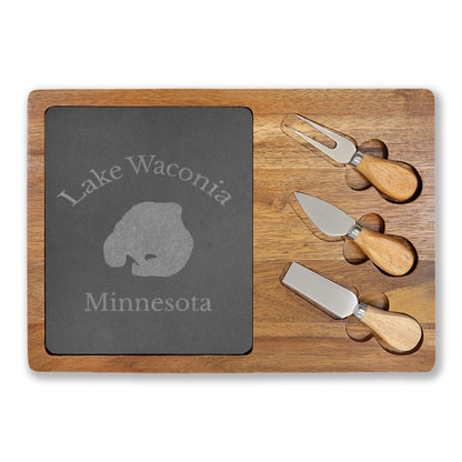 Minnesota  Lake  Waconia  Engraved  Charcuterie  Board  other  position  view  from  front  13  3  4  x  9  3  4.webp