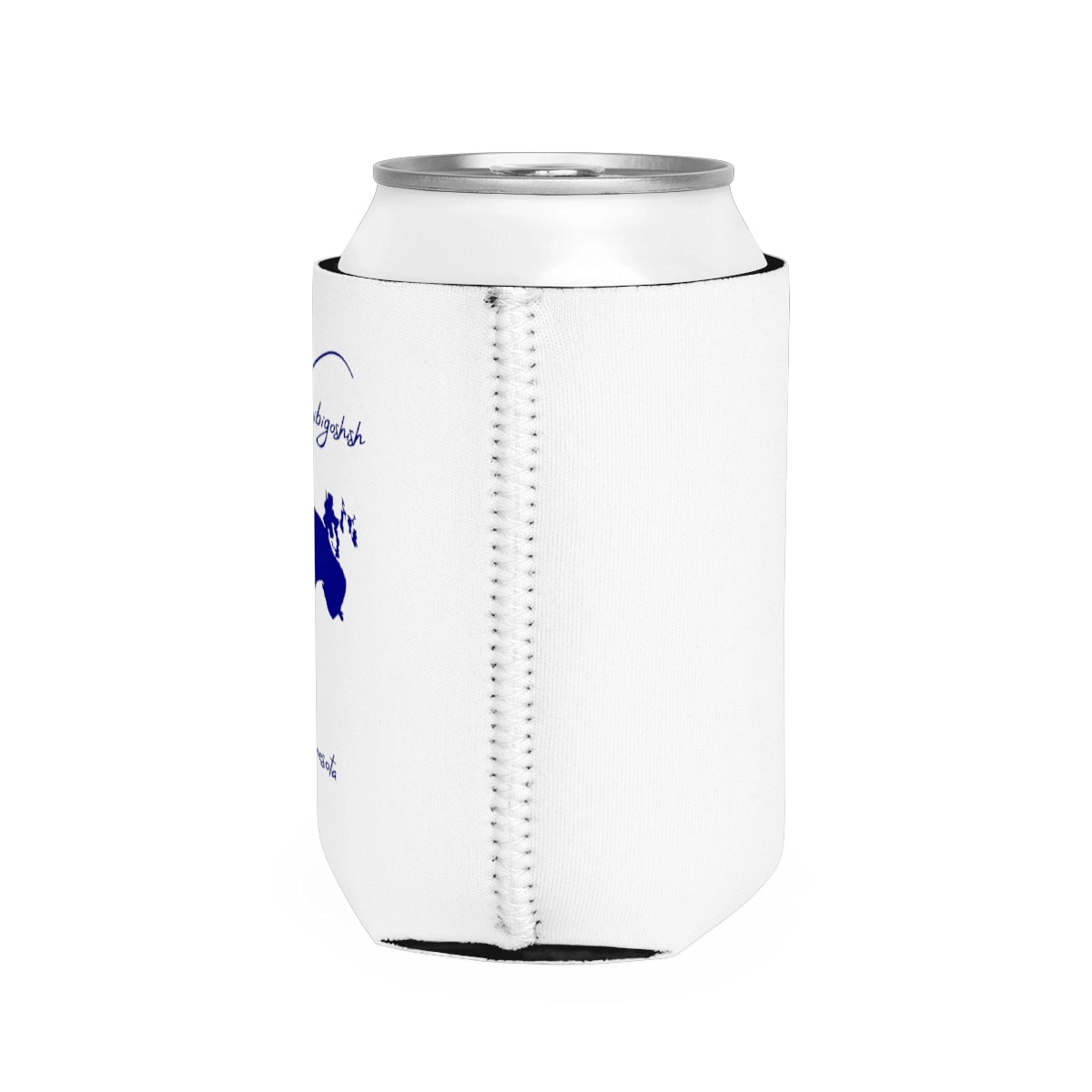 Minnesota  Lake  Winnibigoshish  Can  Koozie  all  position  view  from  right  white.webp