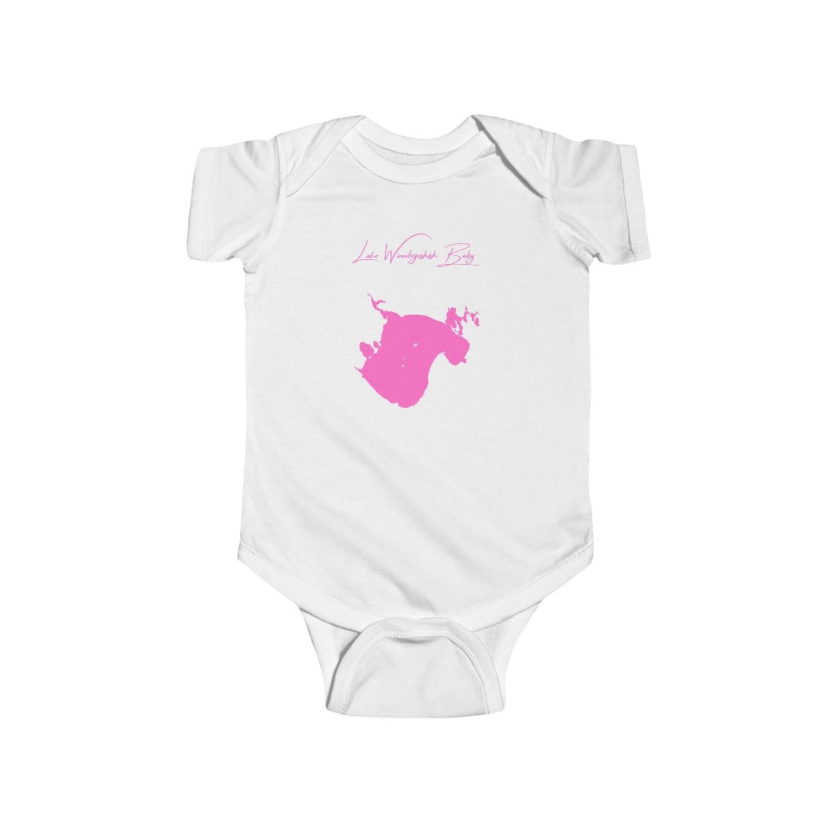 Minnesota  Lake  Winnibigoshish  Onesie  front  position  view  from  front  white.webp