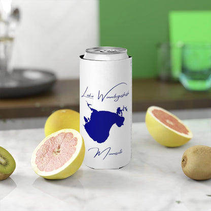 Minnesota  Lake  Winnibigoshish  Slim  Can  Koozie  front  position  view  from  context-2  white.webp