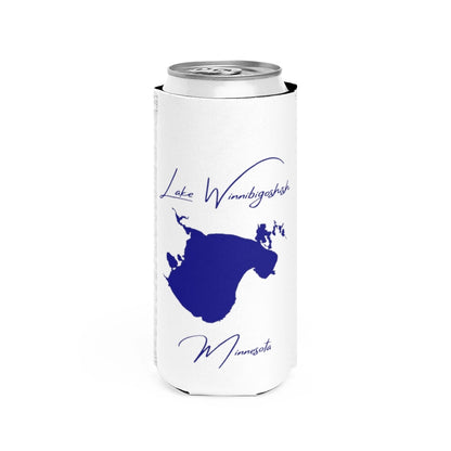 Minnesota  Lake  Winnibigoshish  Slim  Can  Koozie  front  position  view  from  front  white.webp