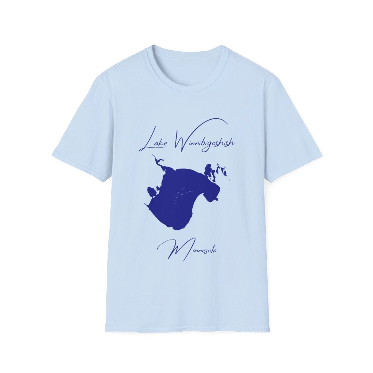 Minnesota  Lake  Winnibigoshish  T-shirt  front  position  view  from  front  light  blue.webp