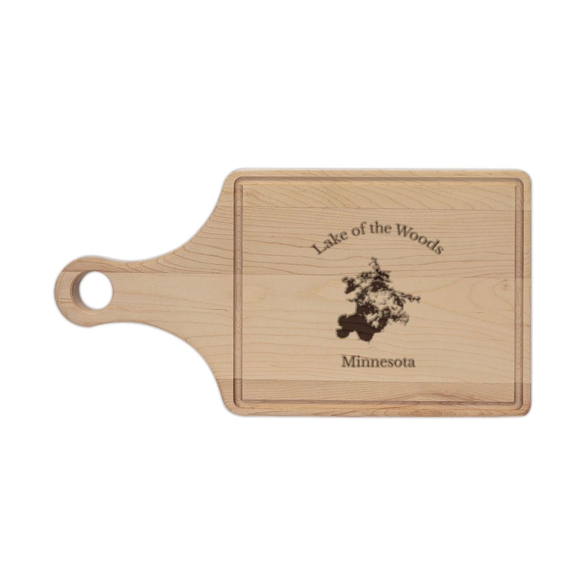 Minnesota  Lake  of  the  Woods  Engraved  Cutting  Board  front  position  view  from  front  maple.webp