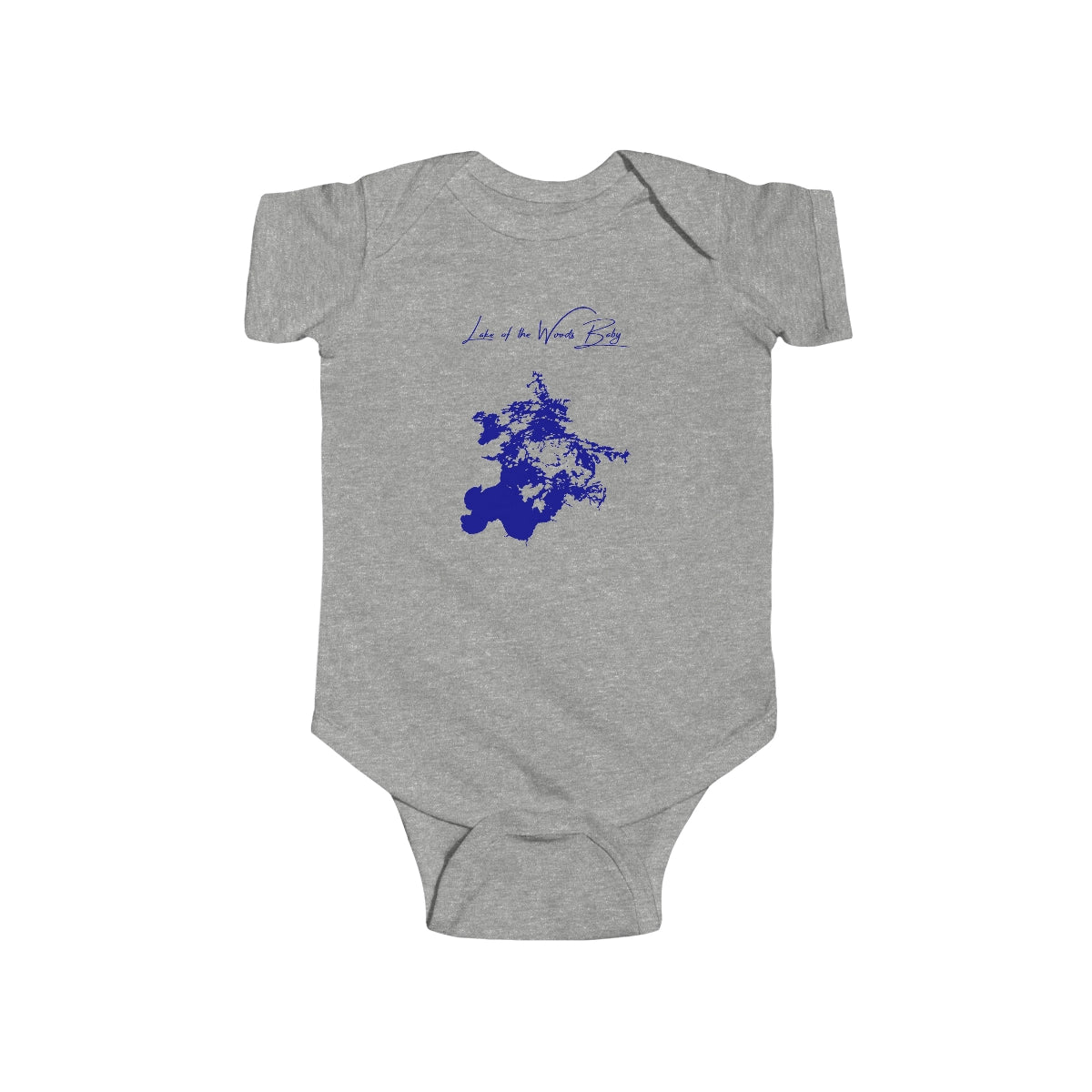 Minnesota  Lake  of  the  Woods  Onesie  front  position  view  from  front  heather.webp