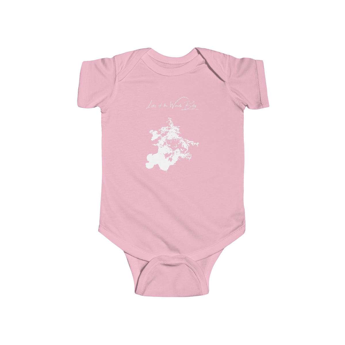 Minnesota  Lake  of  the  Woods  Onesie  front  position  view  from  front  pink.webp