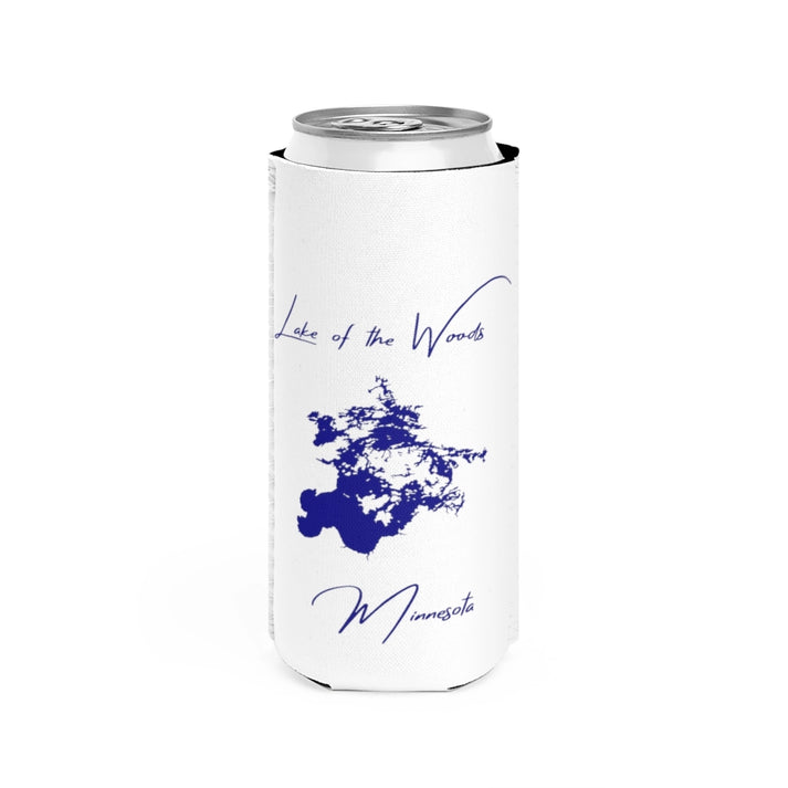 Minnesota  Lake  of  the  Woods  Slim  Can  Koozie  front  position  view  from  front  white.webp
