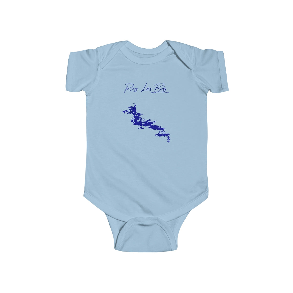 Minnesota  Rainy  Lake  Onesie  front  position  view  from  front  light  blue.webp