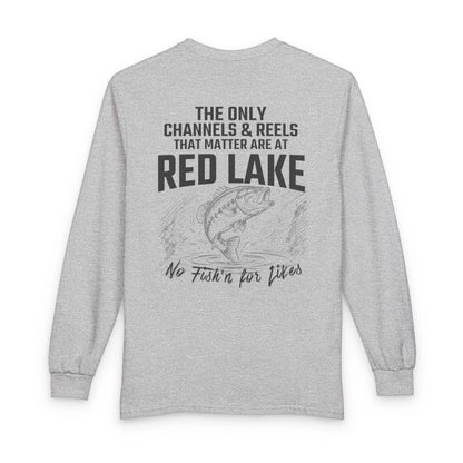 Minnesota  Red  Lake  Long  Sleeve  Fishing  T-shirt  back  position  view  from  back  sport  grey.webp