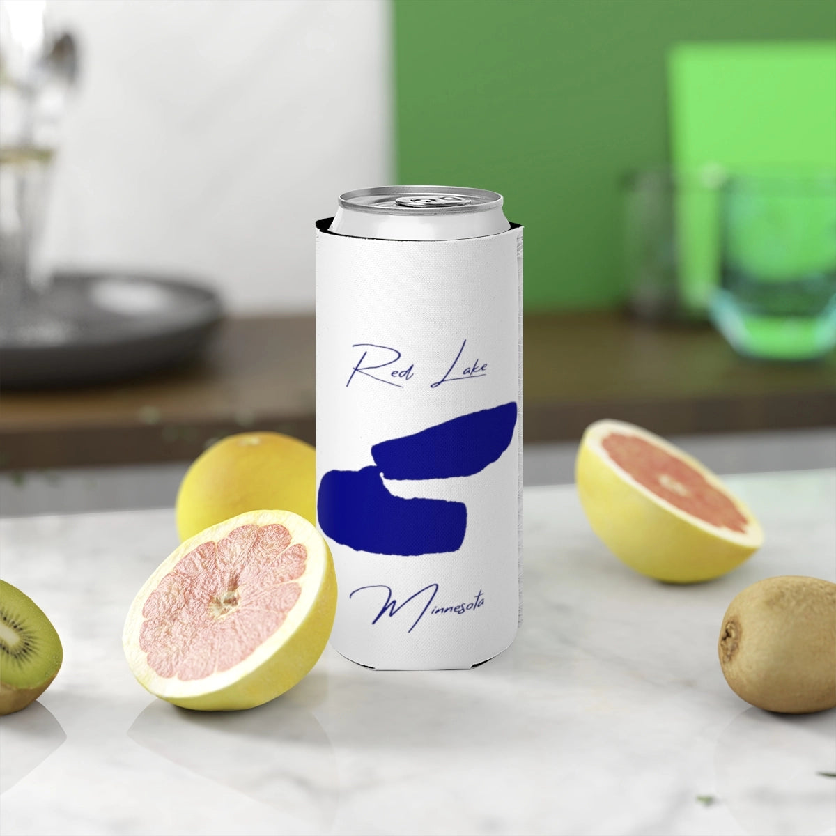 Minnesota  Red  Lake  Slim  Can  Koozie  front  position  view  from  context-2  white.webp