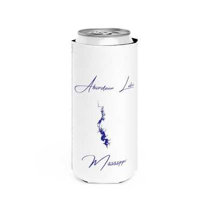 Mississippi  Aberdeen  Lake  Slim  Can  Koozie  front  position  view  from  front  white.webp