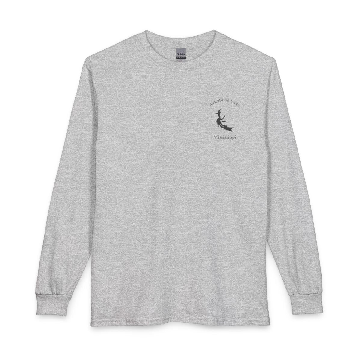 Mississippi  Arkabutla  Lake  Long  Sleeve  Fishing  T-shirt  front  position  view  from  front  sport  grey.webp