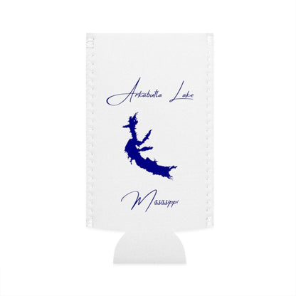 Mississippi  Arkabutla  Lake  Slim  Can  Koozie  front  position  view  from  flat-front  white.webp