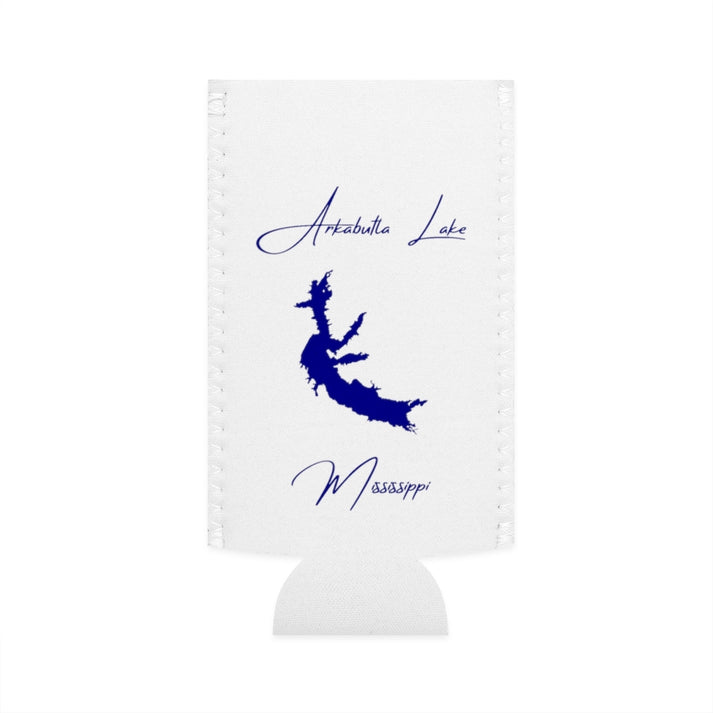 Mississippi  Arkabutla  Lake  Slim  Can  Koozie  front  position  view  from  flat-front  white.webp