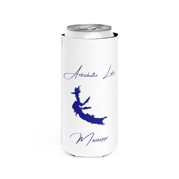 Mississippi  Arkabutla  Lake  Slim  Can  Koozie  front  position  view  from  front  white.webp