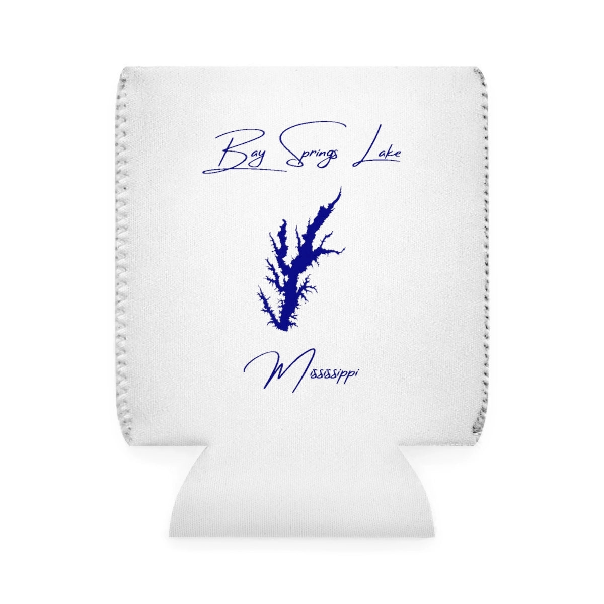 Mississippi  Bay  Springs  Lake  Can  Koozie  front  position  view  from  front-1  white.webp