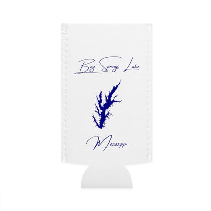 Mississippi  Bay  Springs  Lake  Slim  Can  Koozie  front  position  view  from  flat-front  white.webp