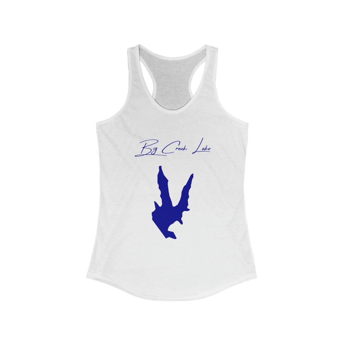 Mississippi  Big  Creek  Lake  Racerback-Tank  front  position  view  from  front  solid  white.webp