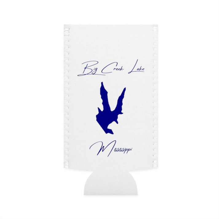 Mississippi  Big  Creek  Lake  Slim  Can  Koozie  front  position  view  from  flat-front  white.webp