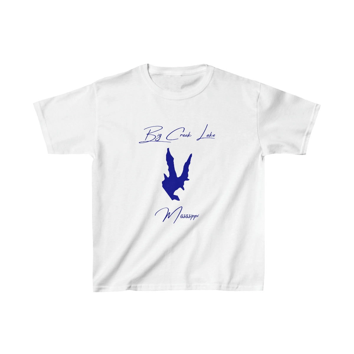 Mississippi  Big  Creek  Lake  Youth  T-shirt  front  position  view  from  front  white.webp