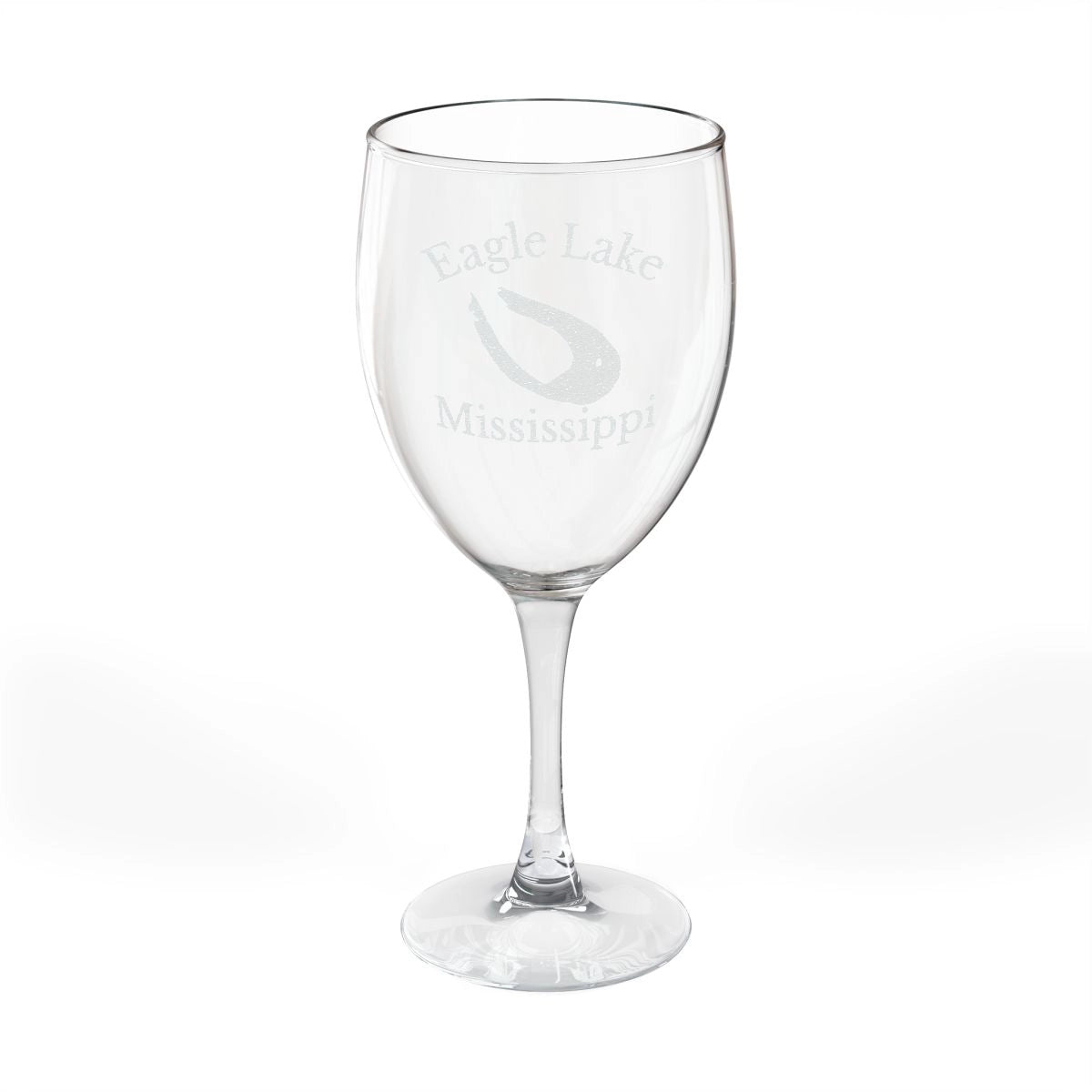 Mississippi  Eagle  Lake  Engraved  Wine  Glass  other  position  view  from  front  10.5oz.webp