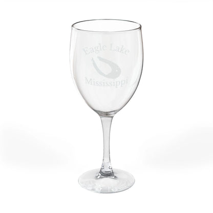 Mississippi  Eagle  Lake  Engraved  Wine  Glass  other  position  view  from  front  10.5oz.webp