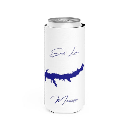 Mississippi  Enid  Lake  Slim  Can  Koozie  front  position  view  from  front  white.webp