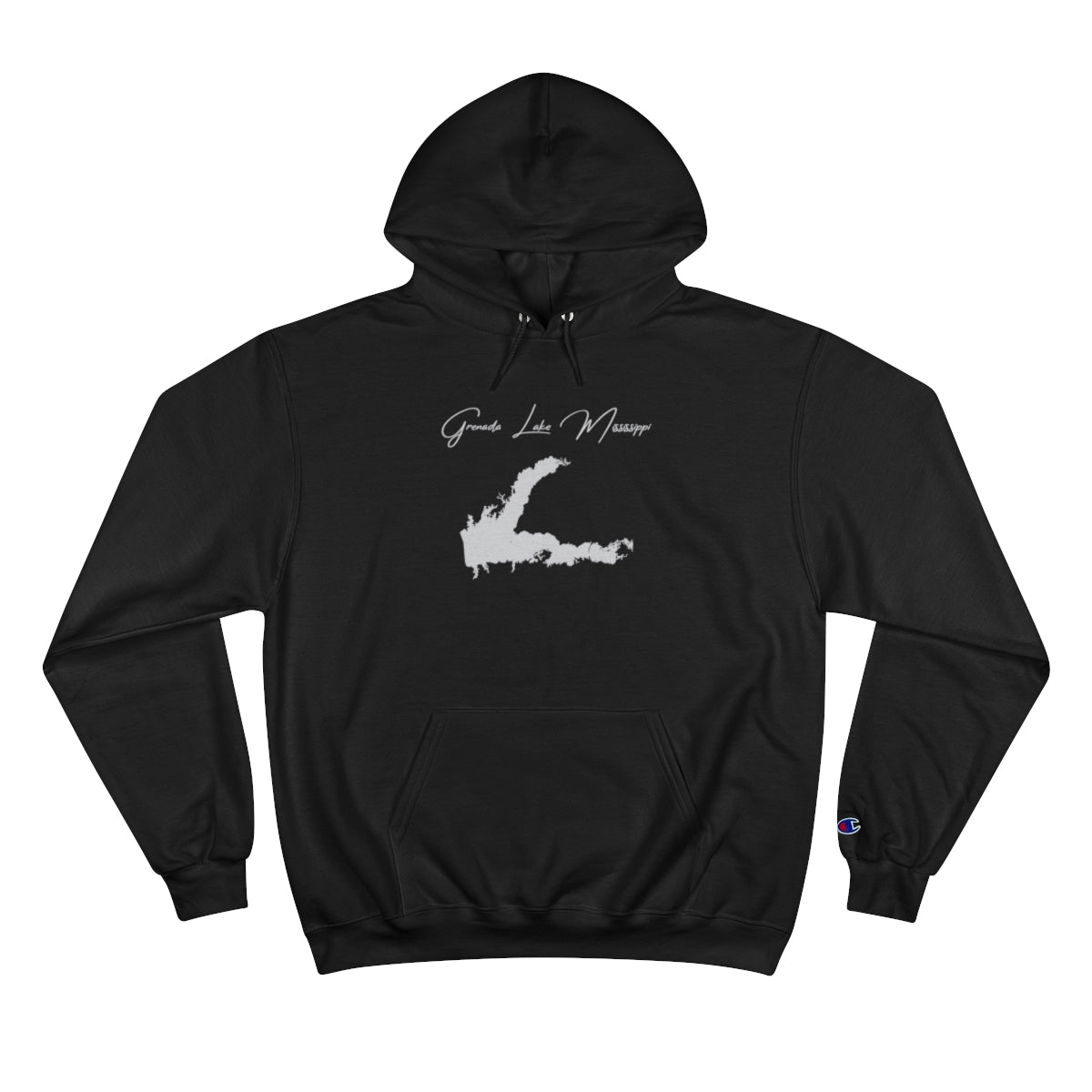 Mississippi  Grenada  Lake  Hoodie  front  position  view  from  front  black.webp