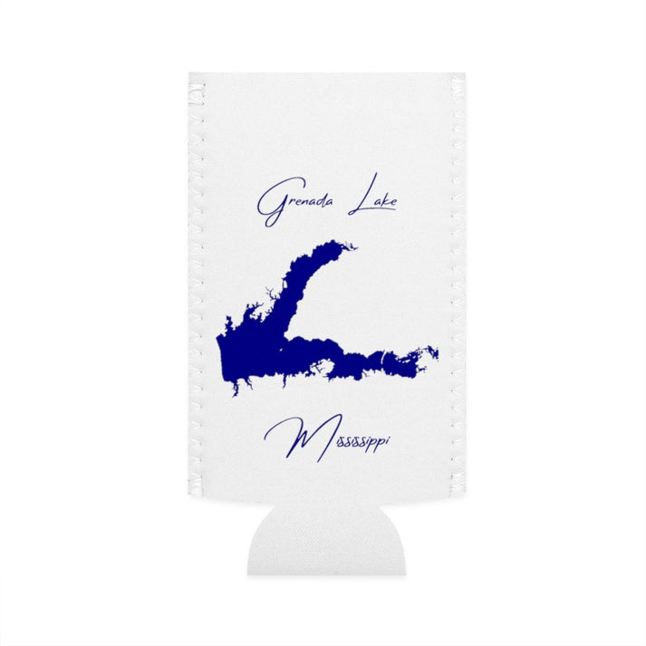 Mississippi  Grenada  Lake  Slim  Can  Koozie  front  position  view  from  flat-front  white.webp