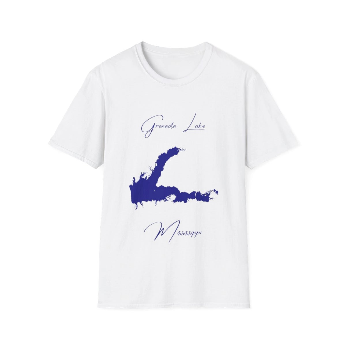 Mississippi  Grenada  Lake  T-shirt  front  position  view  from  front  white.webp