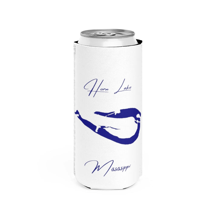 Mississippi  Horn  Lake  Slim  Can  Koozie  front  position  view  from  front  white.webp