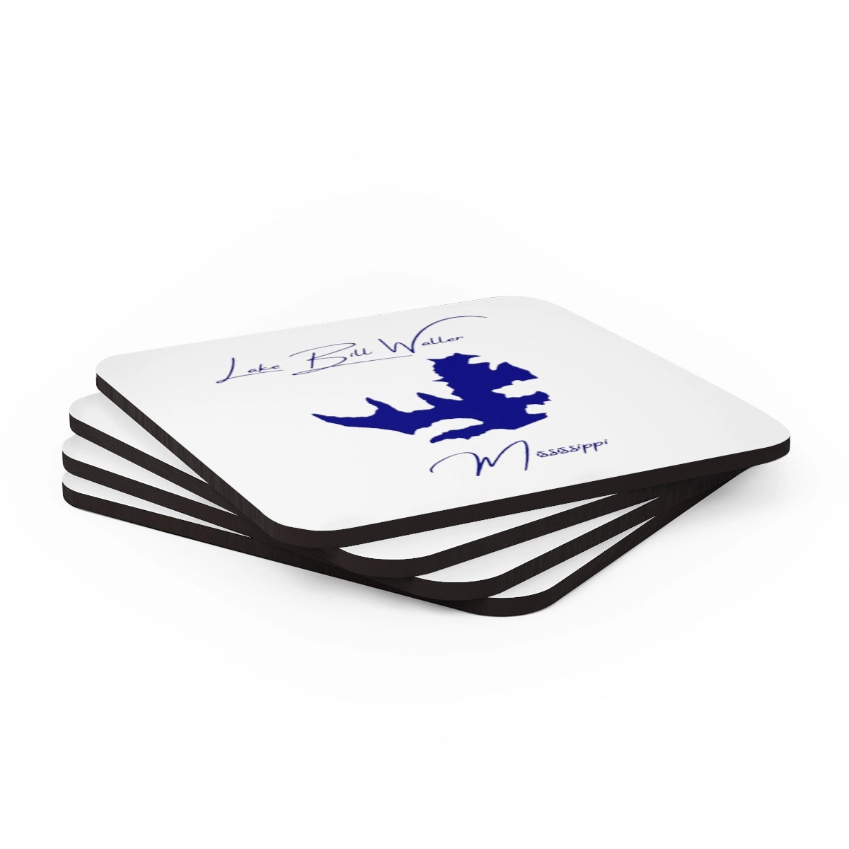 Mississippi  Lake  Bill  Waller  Coaster  Set  front  position  view  from  stacked  3.75  x  3.75.webp