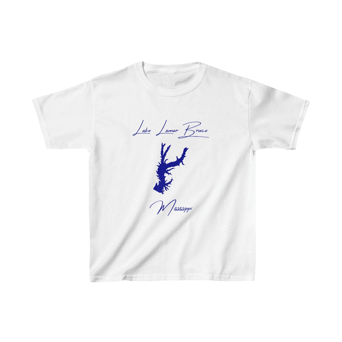 Mississippi  Lake  Lamar  Bruce  Youth  T-shirt  front  position  view  from  front  white.webp