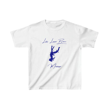 Mississippi  Lake  Lamar  Bruce  Youth  T-shirt  front  position  view  from  front  white.webp