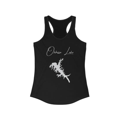 Mississippi  Okhissa  Lake  Racerback-Tank  front  position  view  from  front  solid  black.webp