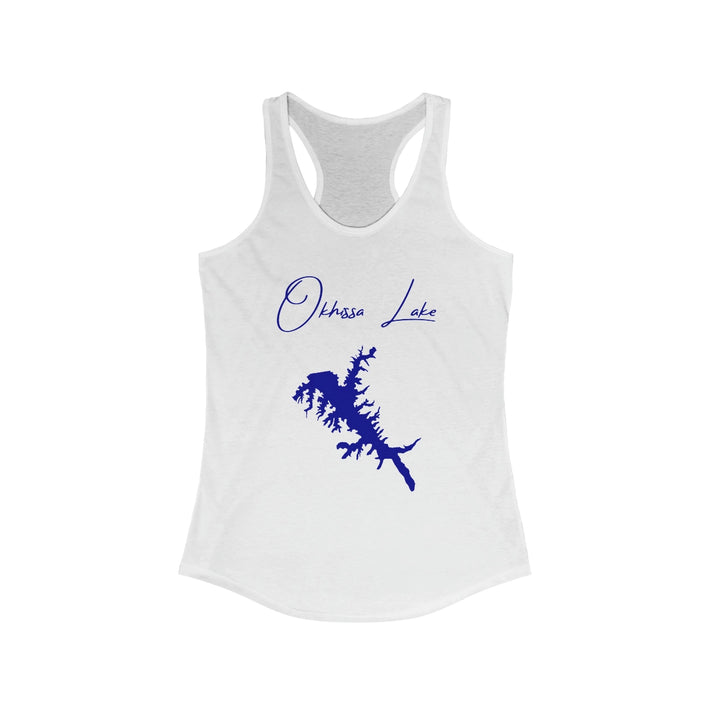 Mississippi  Okhissa  Lake  Racerback-Tank  front  position  view  from  front  solid  white.webp
