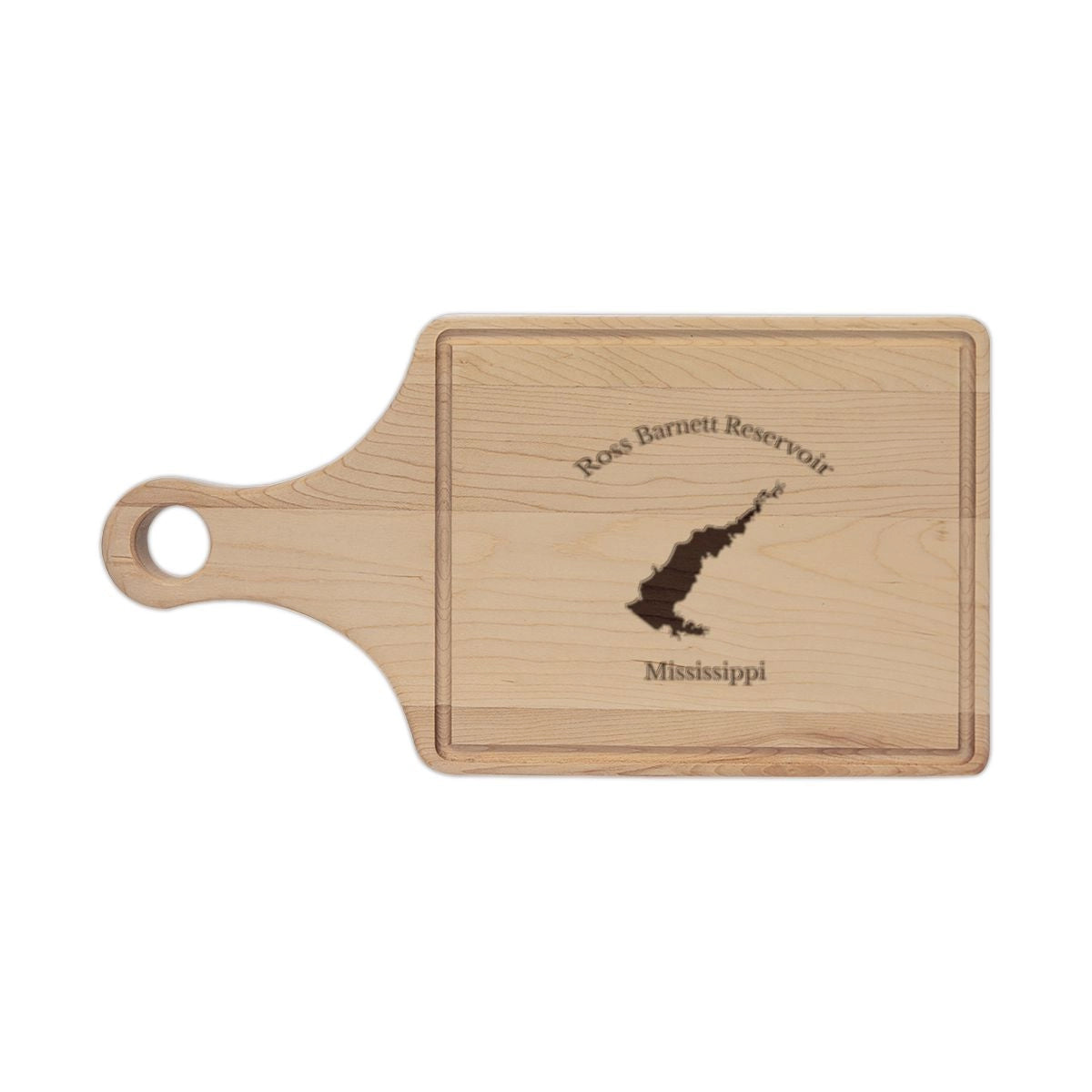 Mississippi  Ross  Barnett  Reservoir  Engraved  Cutting  Board  front  position  view  from  front  maple.webp