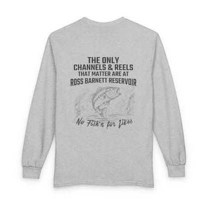 Mississippi  Ross  Barnett  Reservoir  Long  Sleeve  Fishing  T-shirt  back  position  view  from  back  sport  grey.webp