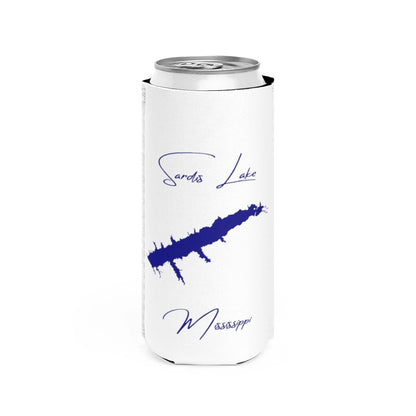 Mississippi  Sardis  Lake  Slim  Can  Koozie  front  position  view  from  front  white.webp