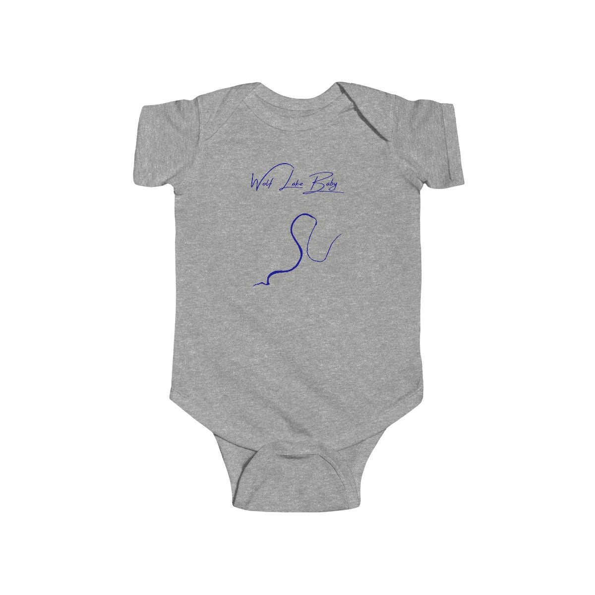 Mississippi  Wolf  Lake  Onesie  front  position  view  from  front  heather.webp