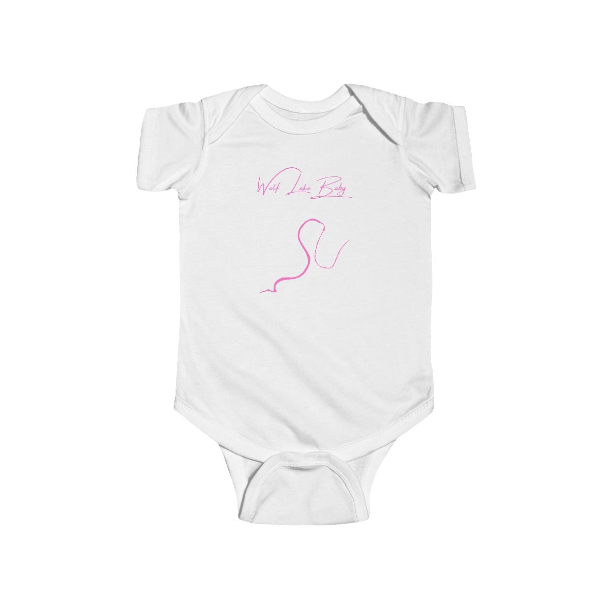 Mississippi  Wolf  Lake  Onesie  front  position  view  from  front  white.webp