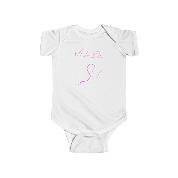 Mississippi  Wolf  Lake  Onesie  front  position  view  from  front  white.webp