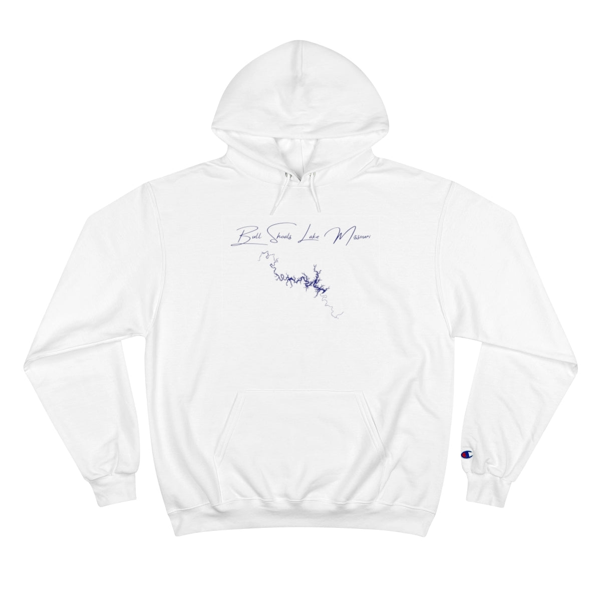 Missouri  Bull  Shoals  Lake  Hoodie  front  position  view  from  front  white.webp