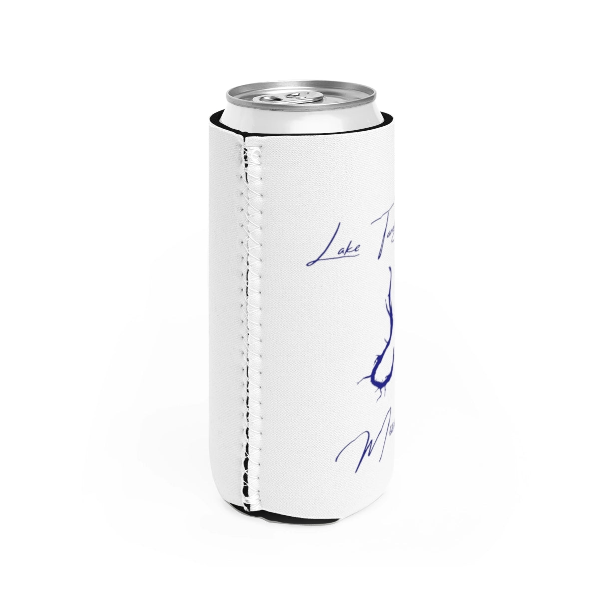 Missouri  Lake  Taneycomo  Slim  Can  Koozie  all  position  view  from  right  white.webp